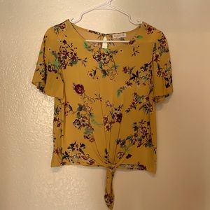 Yellow floral blouse